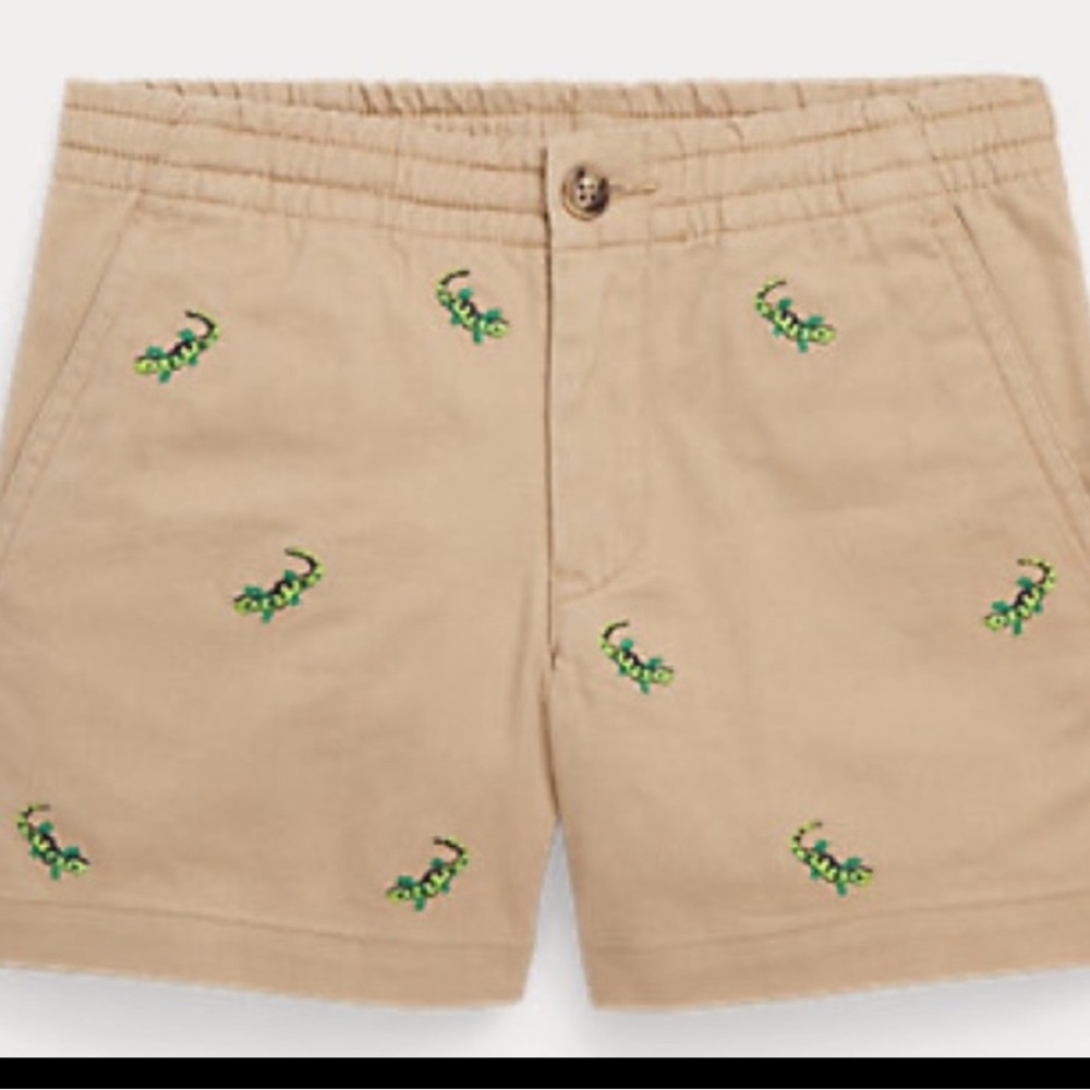 Polo by Ralph Lauren Beige Shorts with Green Accents Size 20